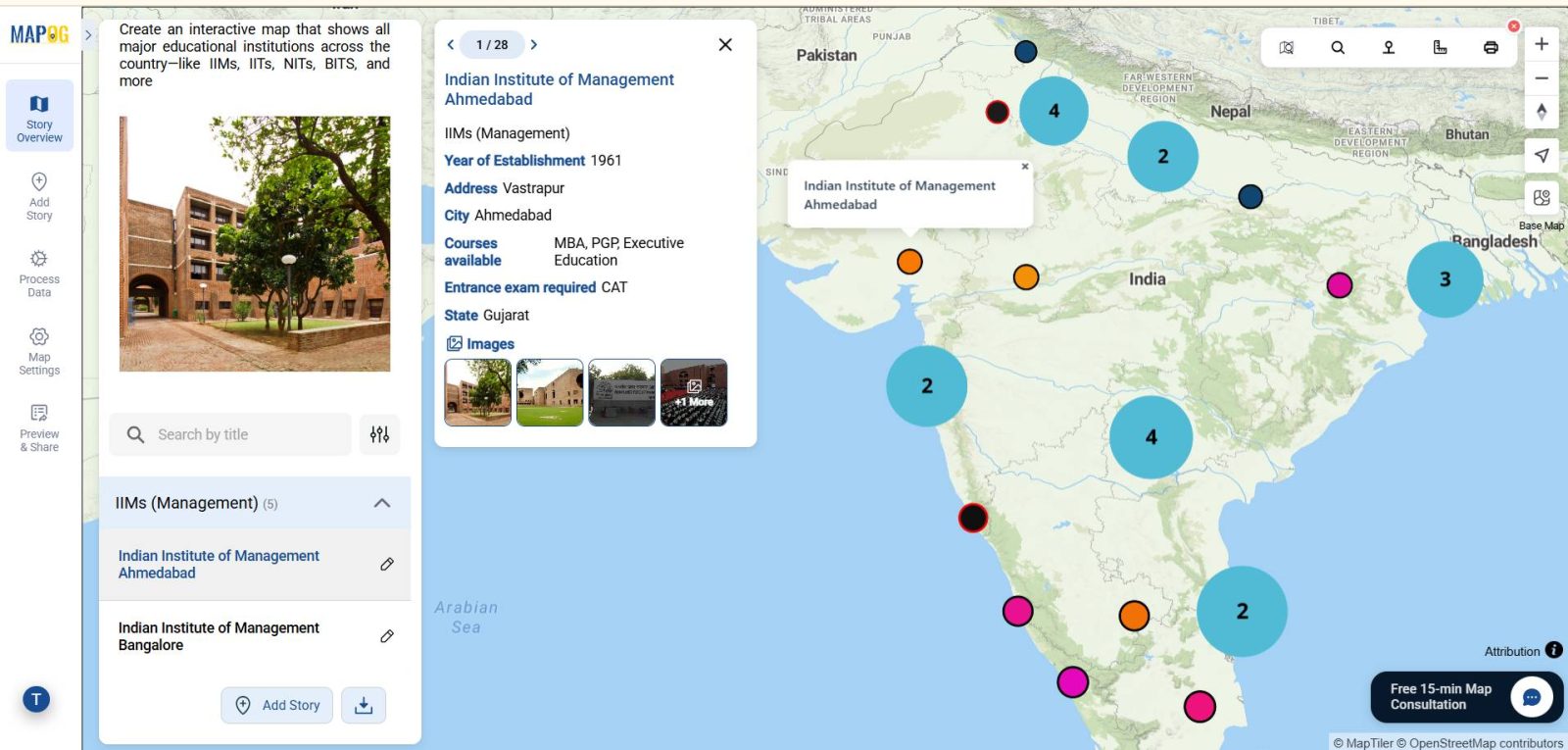 Interactive Map of Top Colleges and Universities