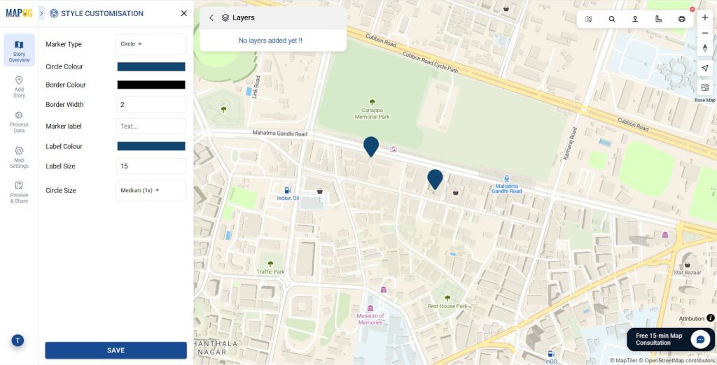 Interactive retail events map online