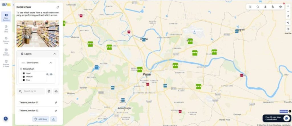 Change Map Icons & Sizes Based on Your Data Values. Visualize your data based on performance of individual stores in your retail chain stores.
