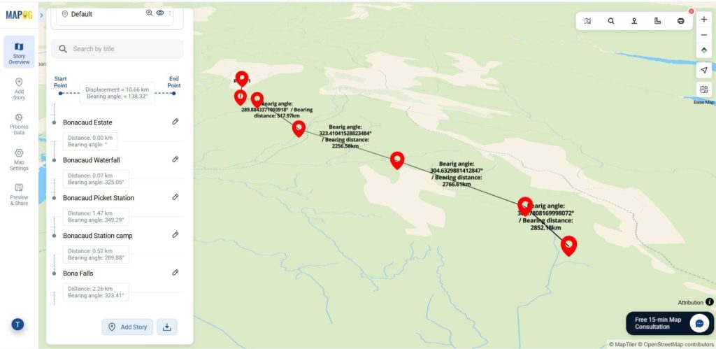 Smart Hiking Trail Planning: Visualize Bearings, Distances, and Key Checkpoints
