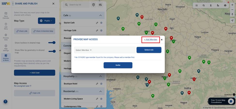 add member to View or Edit Your Map