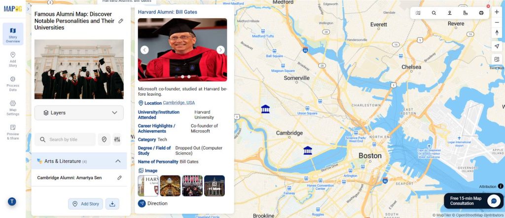 famous alumni map