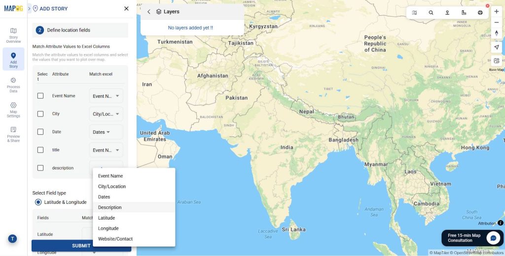 Interactive retail events map online