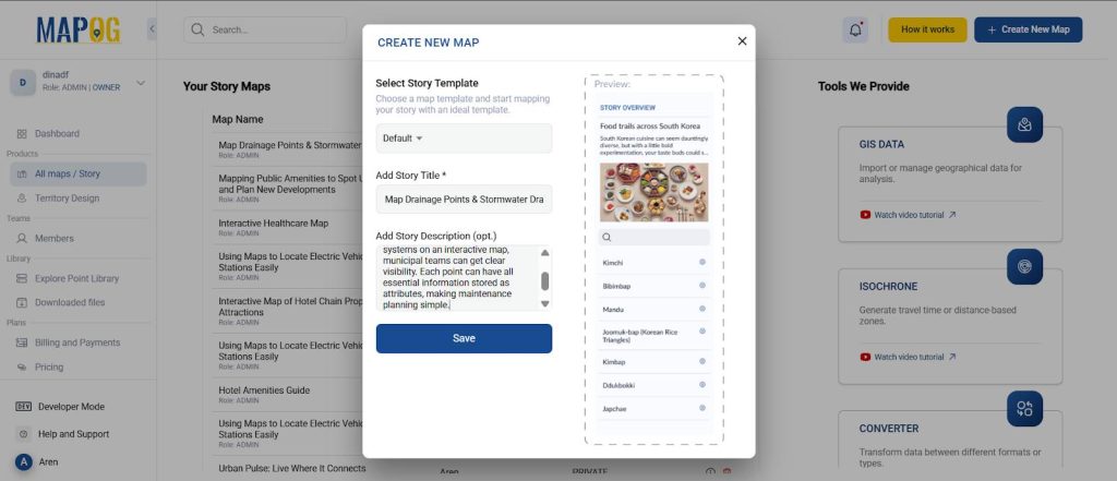 Creation of Story Map
