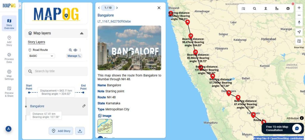 Calculate Bearing Angle, and Distance on Maps