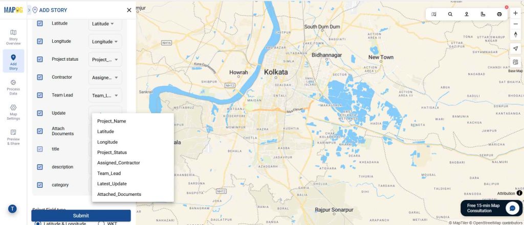 match the excel columns