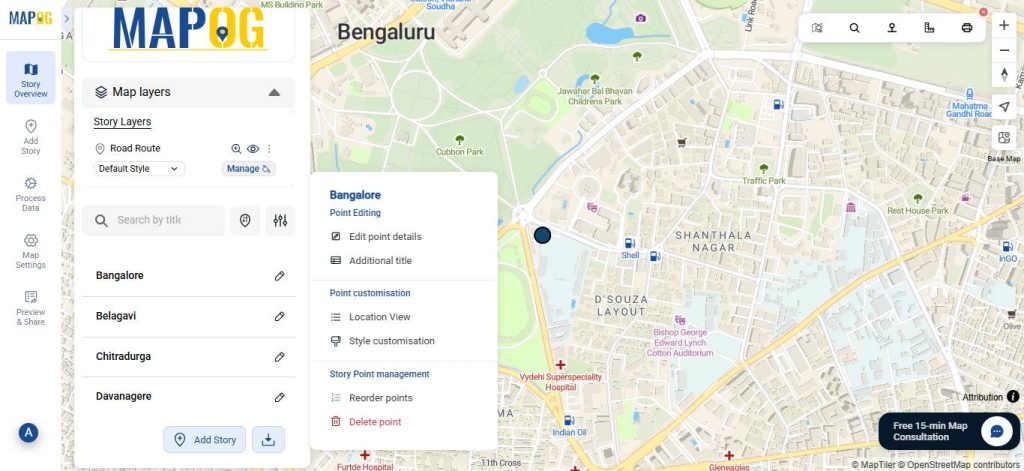 Automated Tools to Calculate Bearing Angle, and Distance on Maps