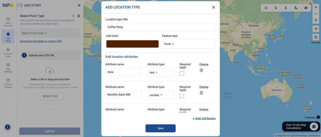 Add point type and attributes