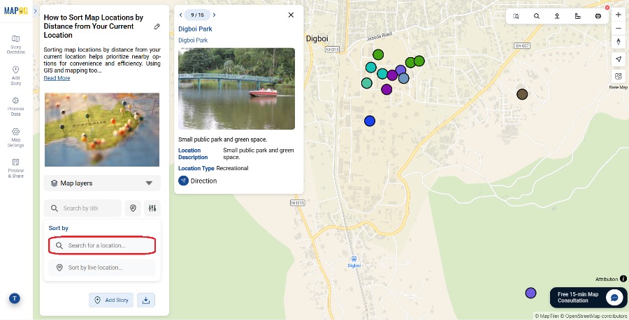 Sort Map Locations by Distance