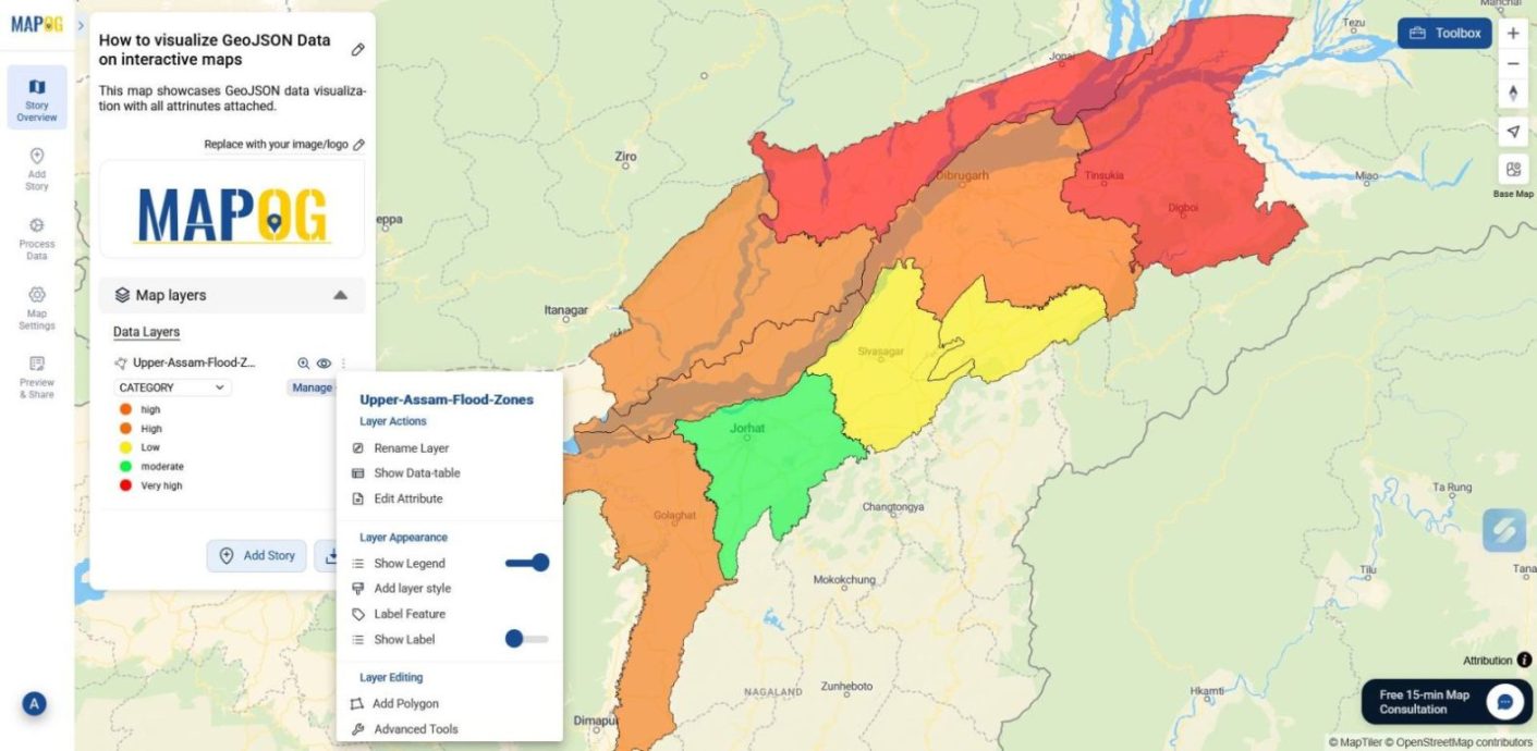 shows adding a legend to explain color-coded attributes - visualize GeoJSON data on maps