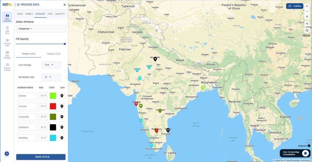 Choose “Category Icons” to assign different icons and colors for different Categories.