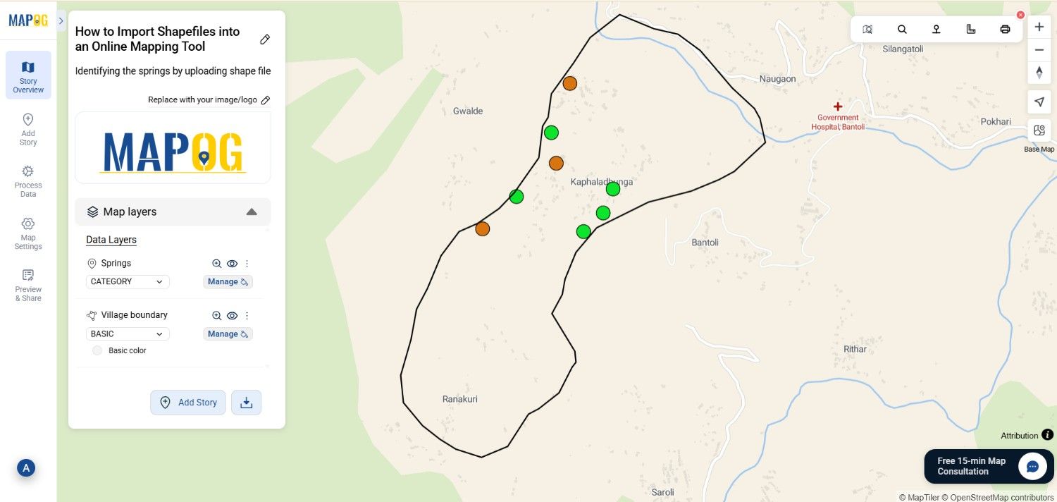 upload shapefile online map