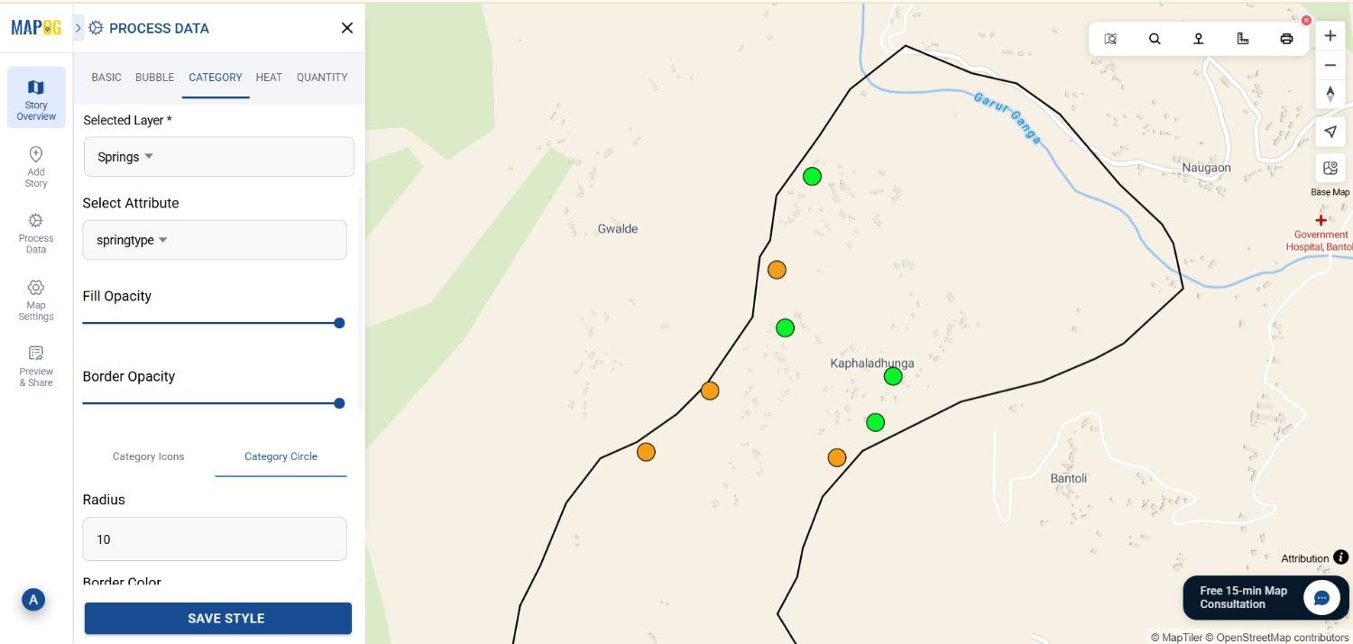 styling layer - upload shapefile online map