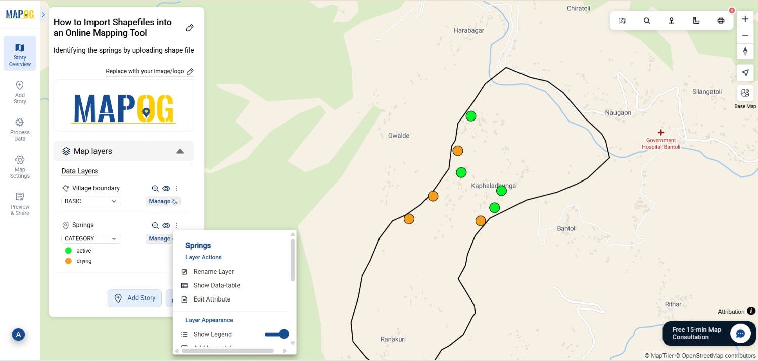 upload shapefile online map
