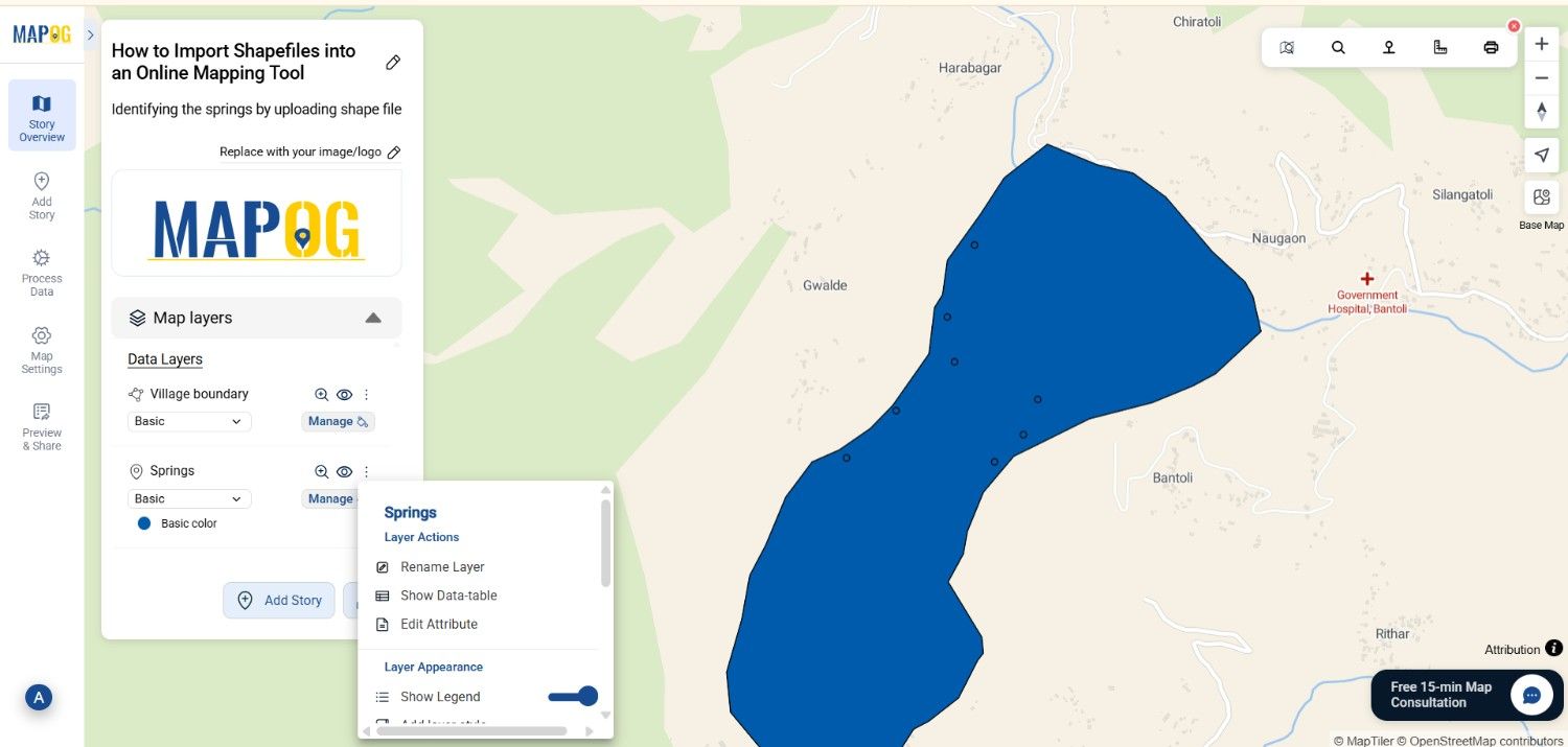 styling layer - upload shapefile online map