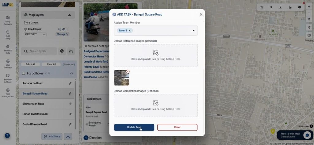 Track Task Progress on Map