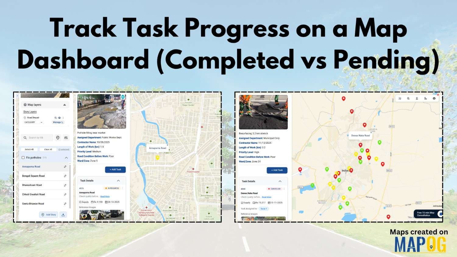 Track Task Progress on a Map