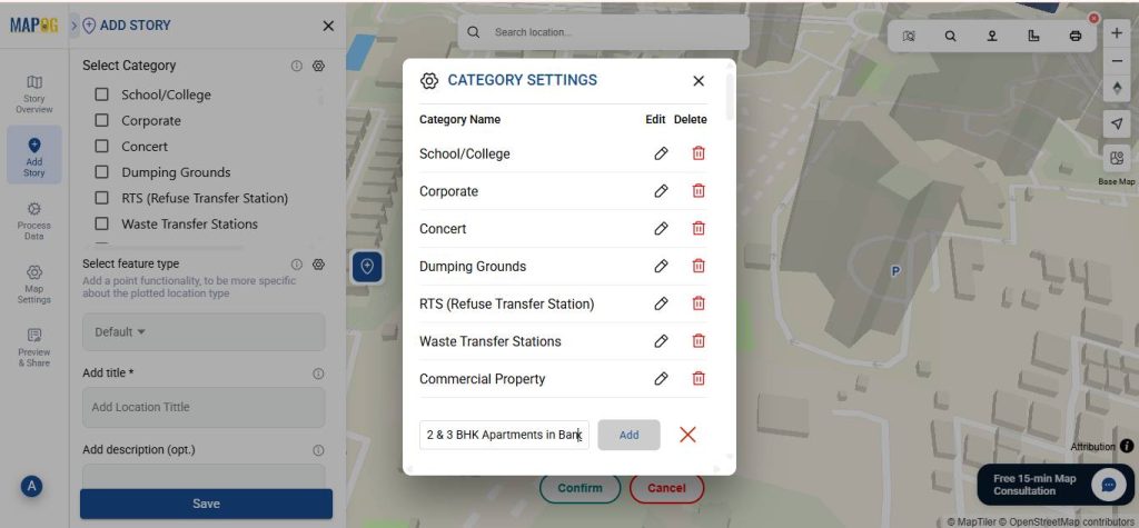 Creating categories - map real estate properties online