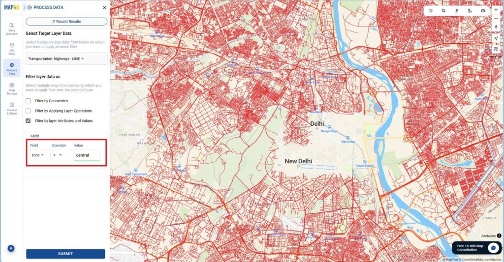 Geospatial Filters for Map Simplification