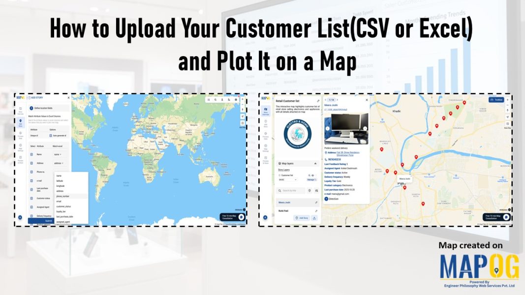 Cover image showing customer locations after you upload your customer list from Excel or CSV.