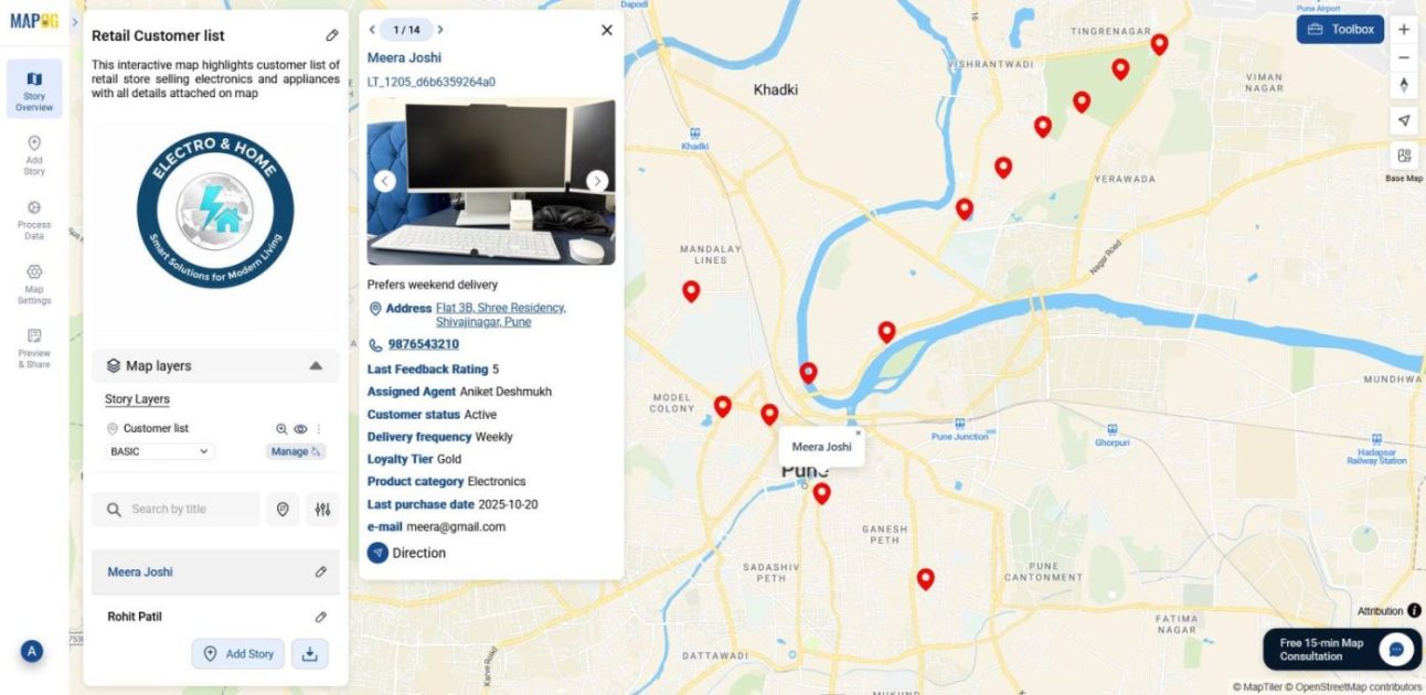 upload customer list to map