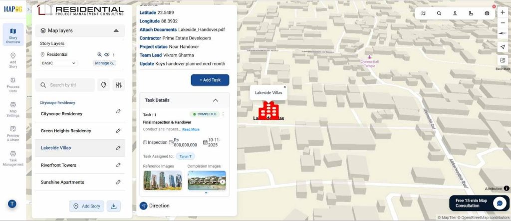 Example of Interactive Dynamic Maps : Task Management