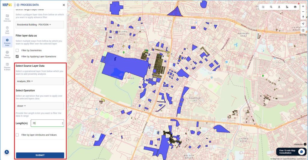Then select the source layer then select the operation you want to apply.