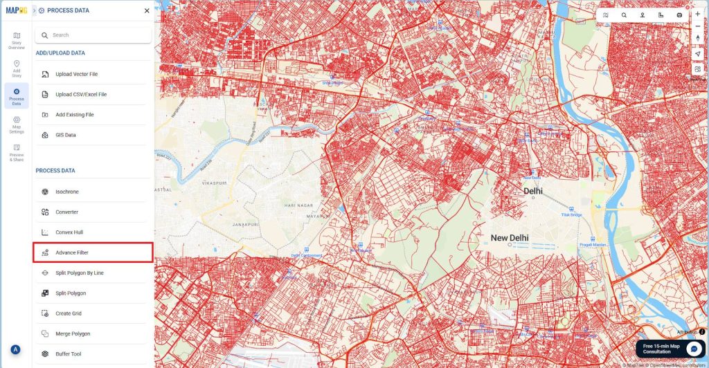 Geospatial Filters for Map Simplification