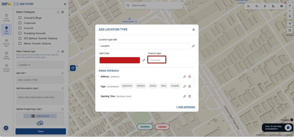Set Feature Type to "Polygons"