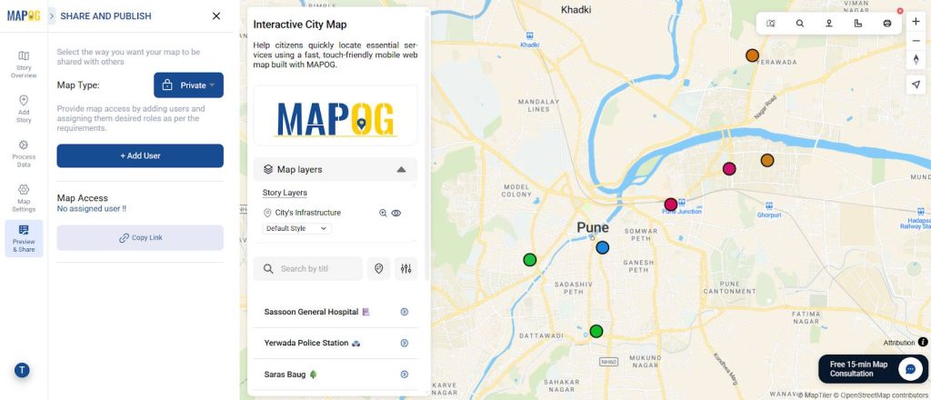 User interface of mobile mapping tool