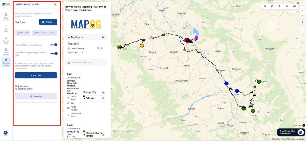 interactive travel itinerary planner