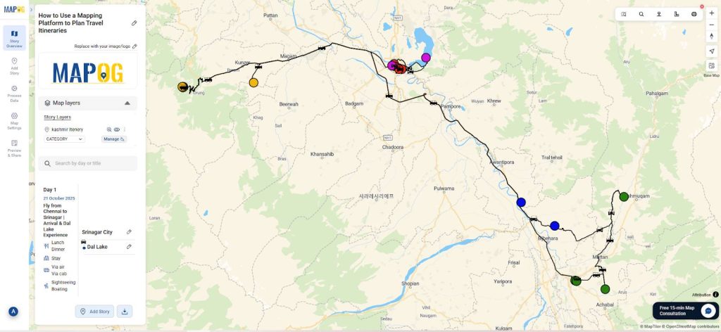 interactive travel itinerary planner