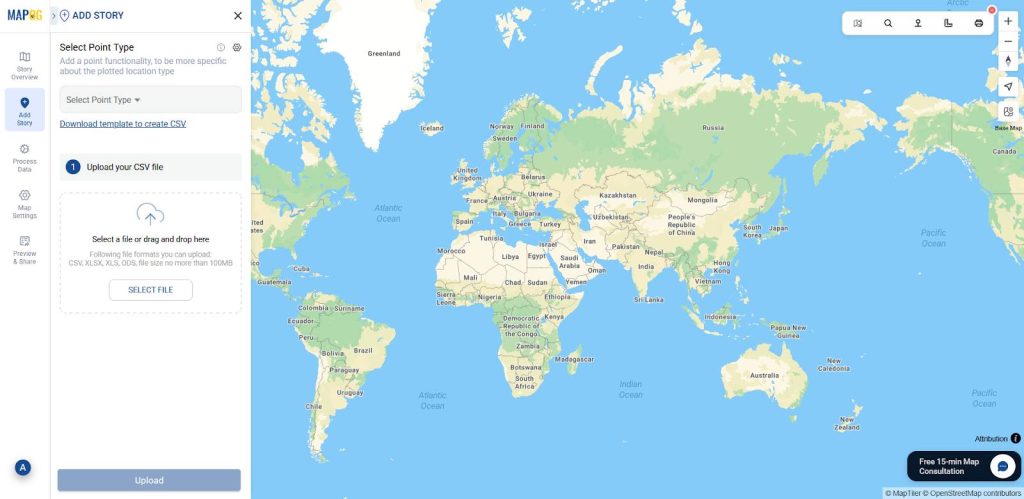 shows point  Type Settings panel for adding attributes to interactive maps for presentations.