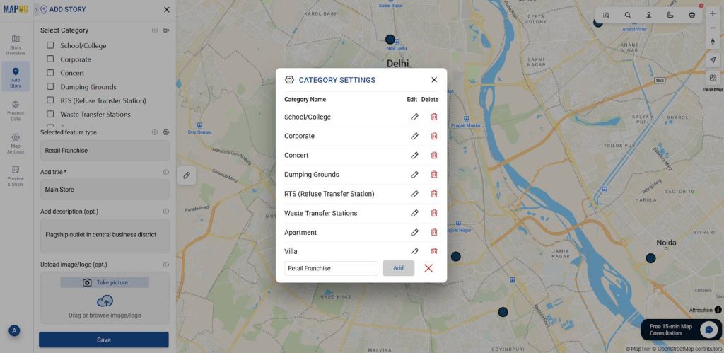 Category Settings interface showing Add More Categories section.



