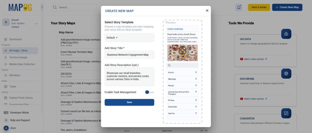 Interactive maps for better engagement using MAPOG