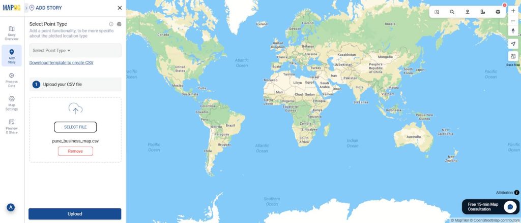 Interactive maps for better engagement using MAPOG for Uploading CSV