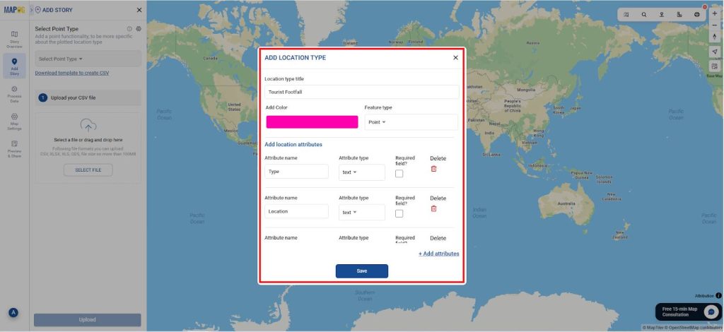 Add attributes add all the data