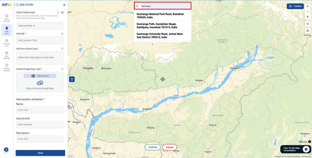 Searching for a location.