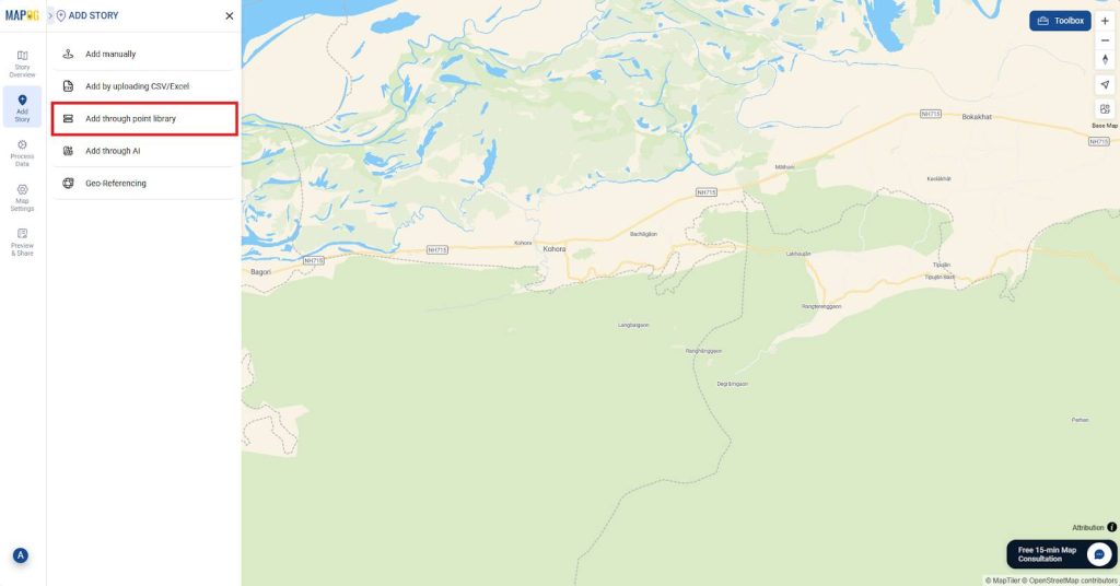 Adding story points through point library.