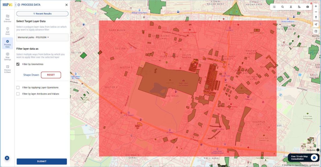 Draw a polygon within the active map.