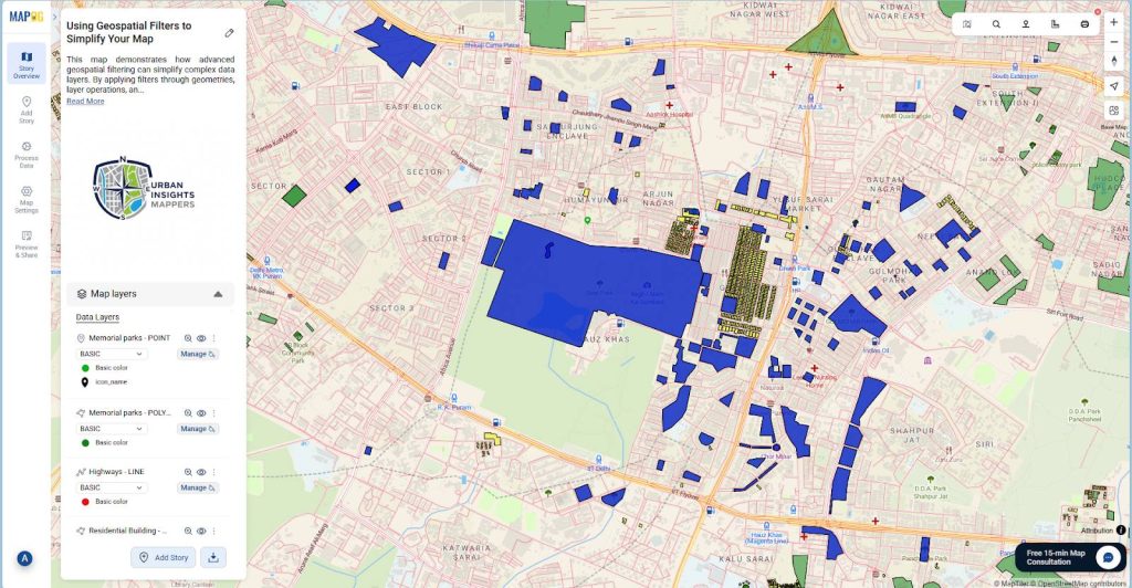 Click on “Publish” to add the filtered result as a new map layer.