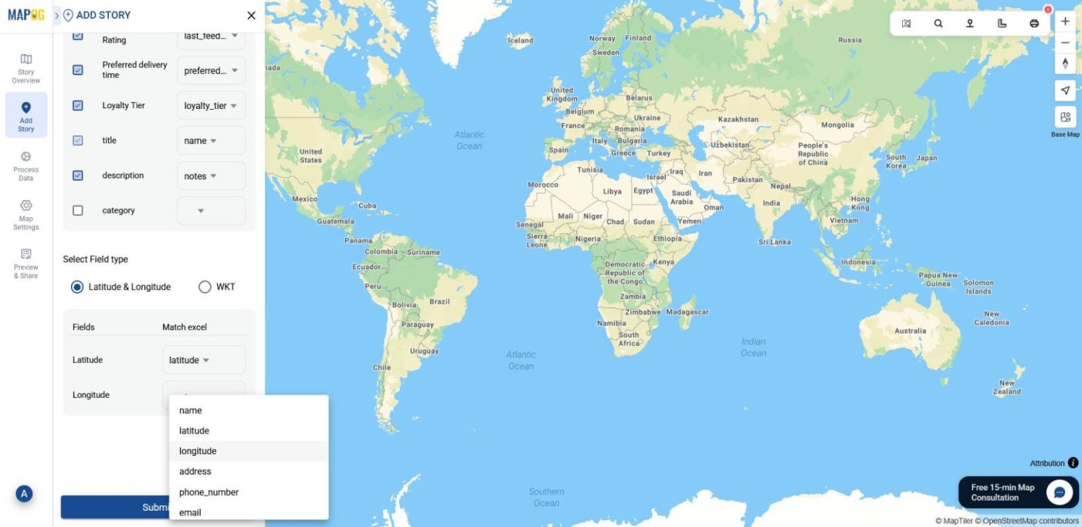 upload customer list to map