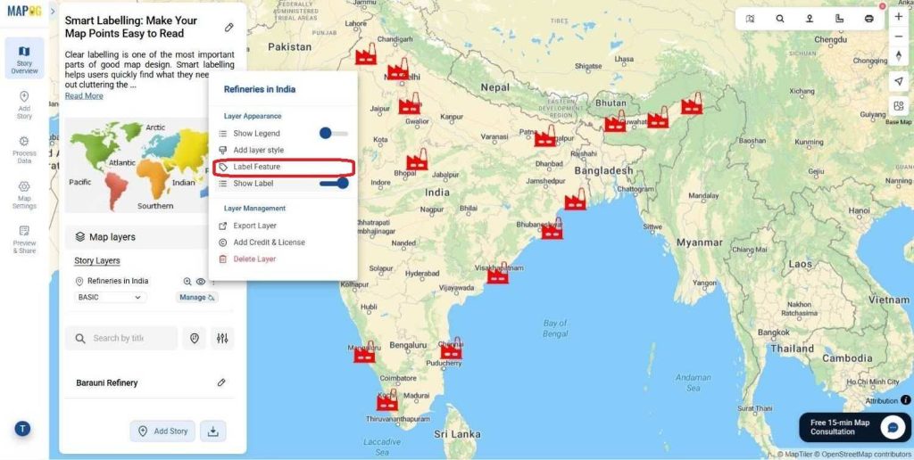 Smart Labelling in maps