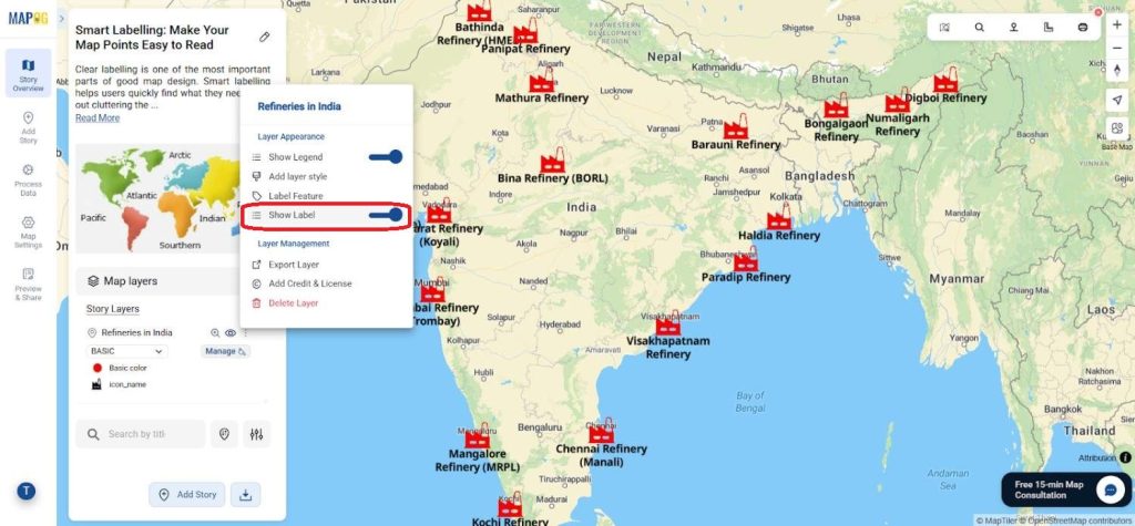 Smart Labelling in maps