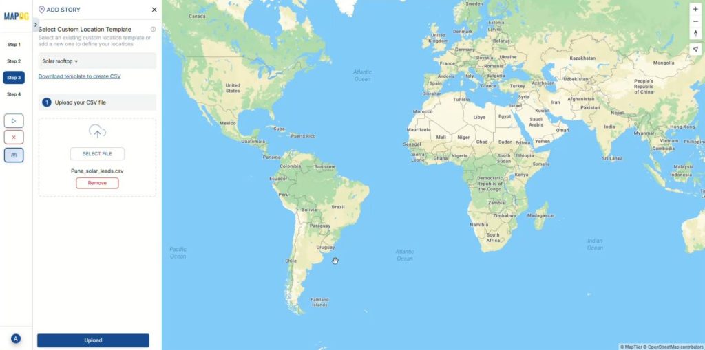 Uploading customer location data via CSV/Excel into MAPOG.