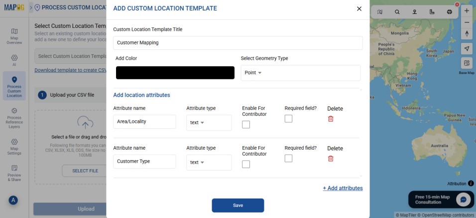 Add custom location template