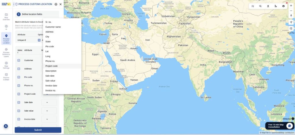 match excel with the attributes
