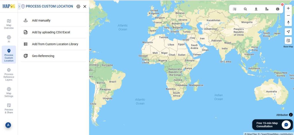 Process custom location