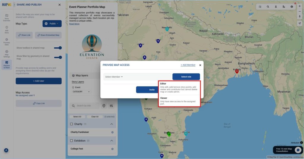 Assign a specific role, either Editor or Viewer