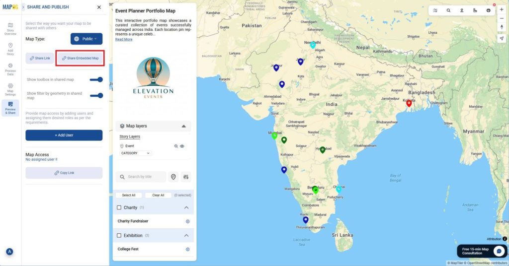 Embedding a public map securely on a website